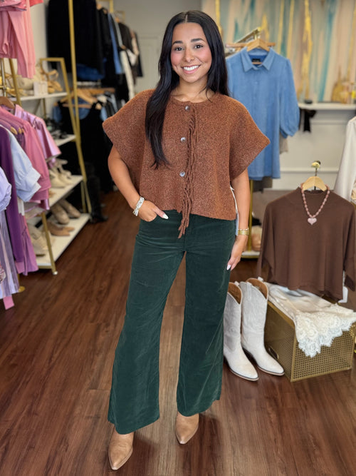 Bonfire cropped sweater vest front view