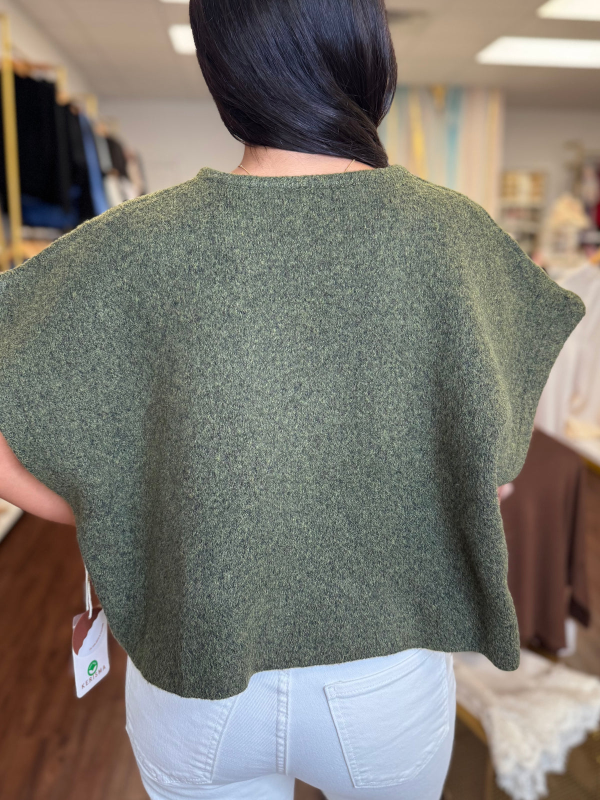 Kerisma Sachi olive jade sweater vest at Adore Boutique