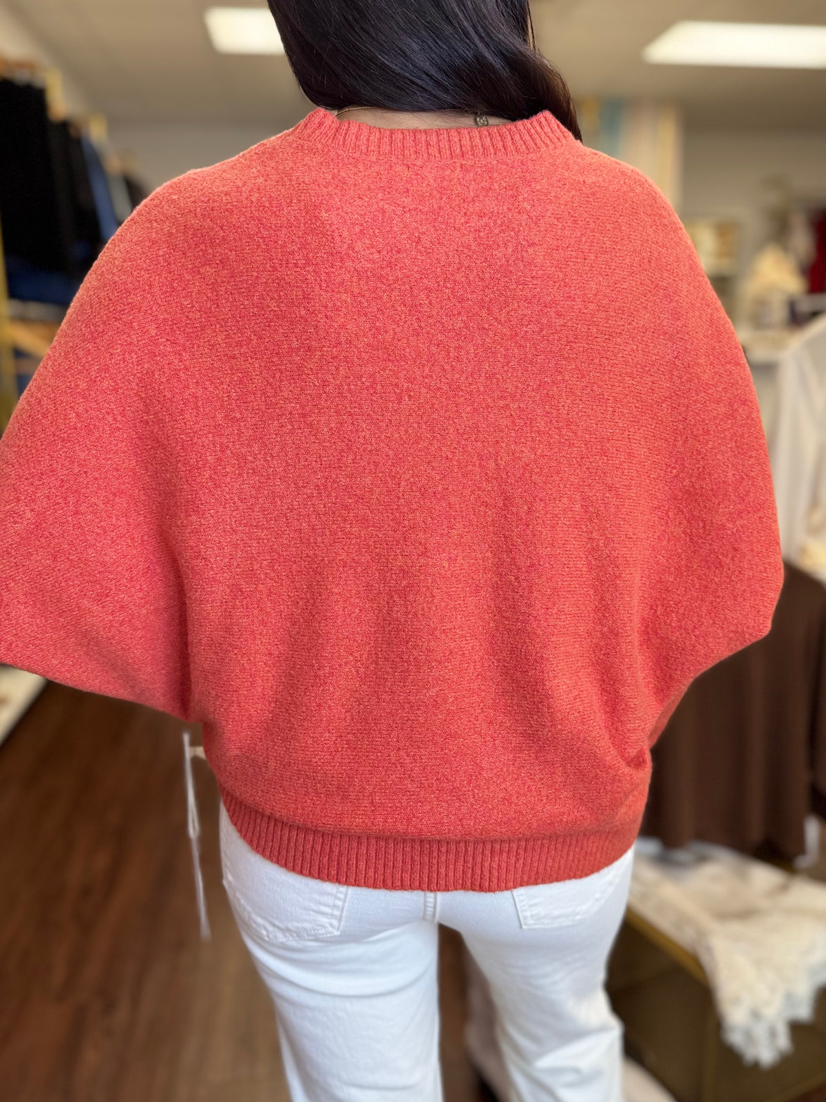 Kerisma Moon orange glow sweater styled at Adore Boutique