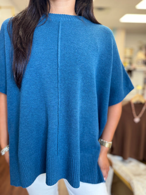 Mosaic teal Gwyneth Caroline top styled outfit