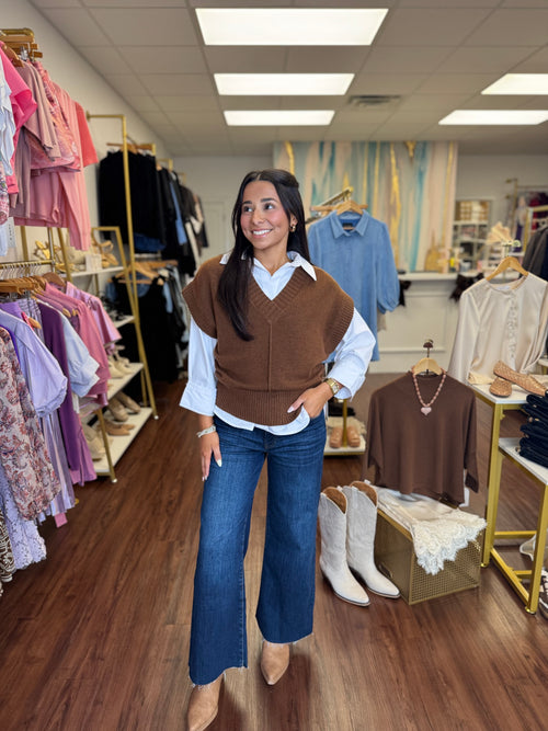 Espresso Gwyneth sweater vest front view