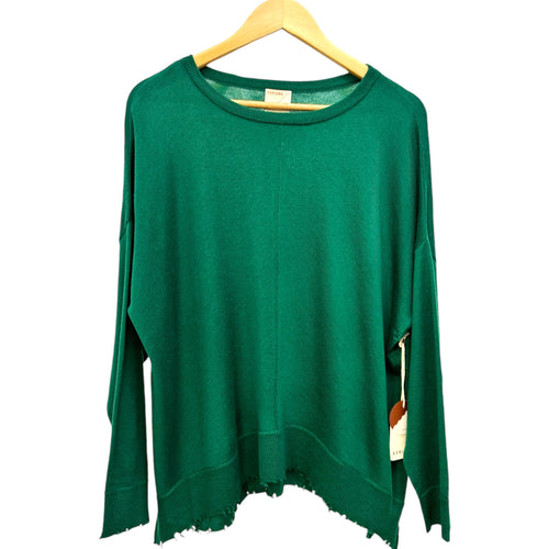 Lawson Lightweight Sweater with Center Seam Raw Hem Detail