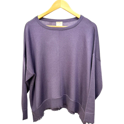 Lawson Lightweight Sweater with Center Seam Raw Hem Detail