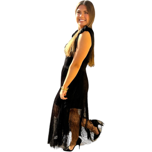 Solange Romantic Bohemian Lace Maxi Dress with Under Slip