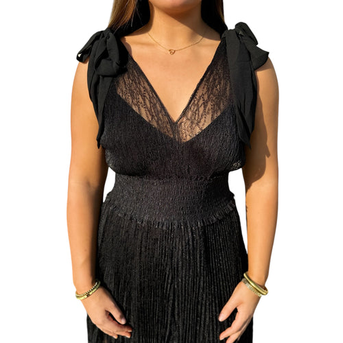 Solange Romantic Bohemian Lace Maxi Dress with Under Slip