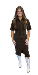 Paradox Cord Shirt Midi Dress