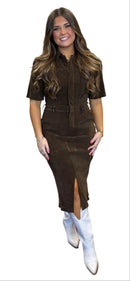 Paradox Cord Shirt Midi Dress