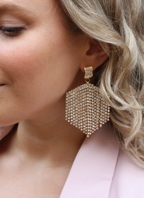 Dazzle Drops Pave CZ Statement Drop Earring