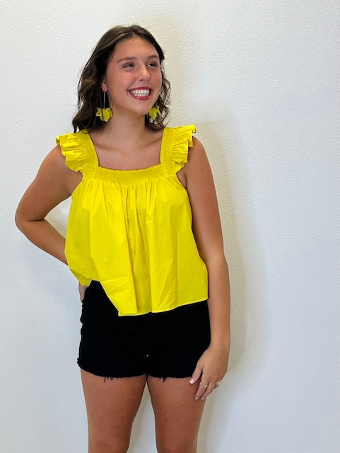 Lime Ruffle Top