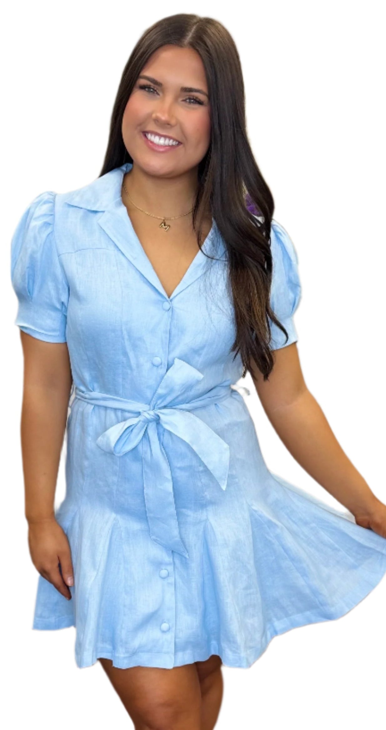 Linen Belted Dress
