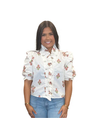 London Floral Ruffle Top