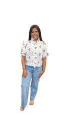 London Floral Ruffle Top