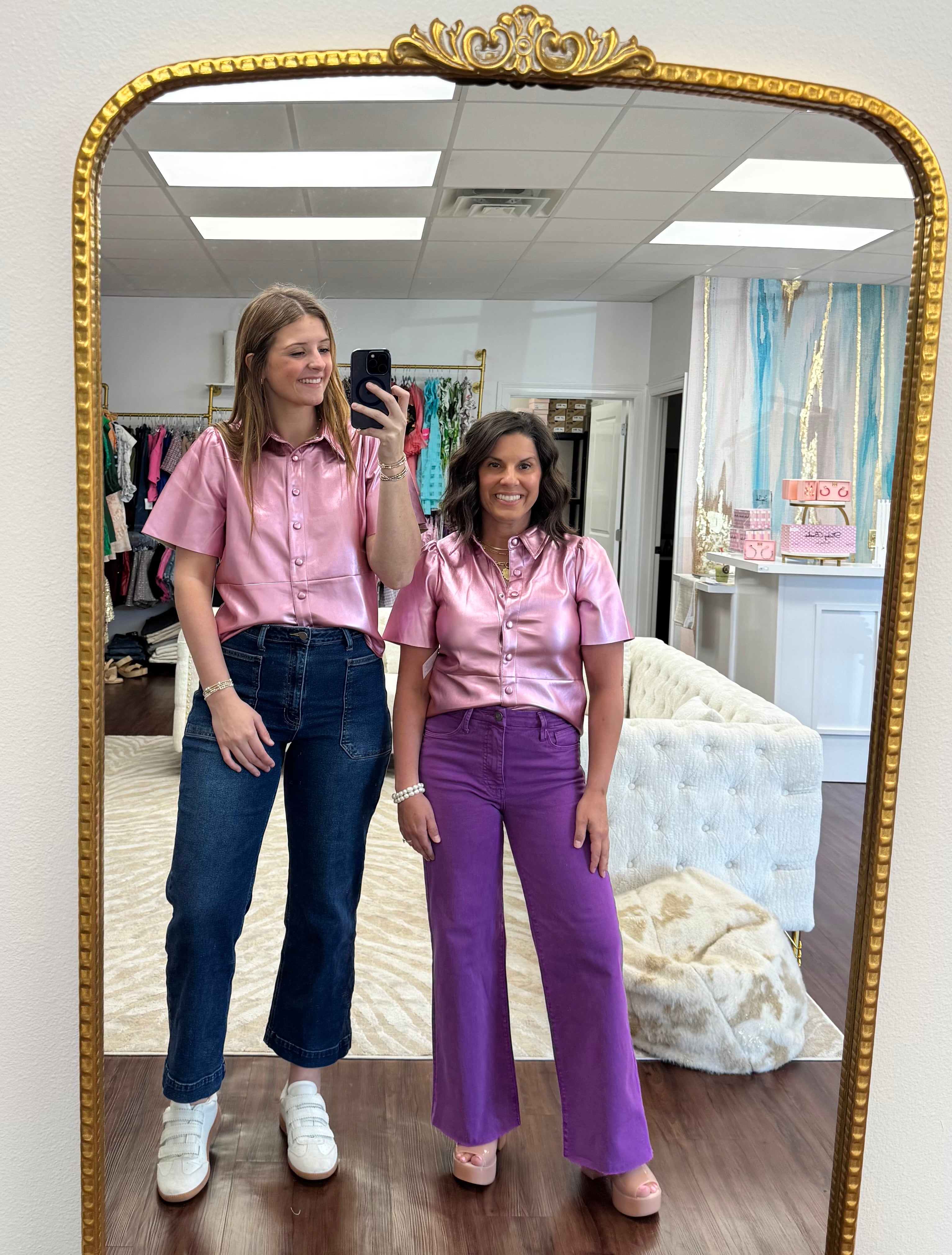 Orchid Vegan Leather Top