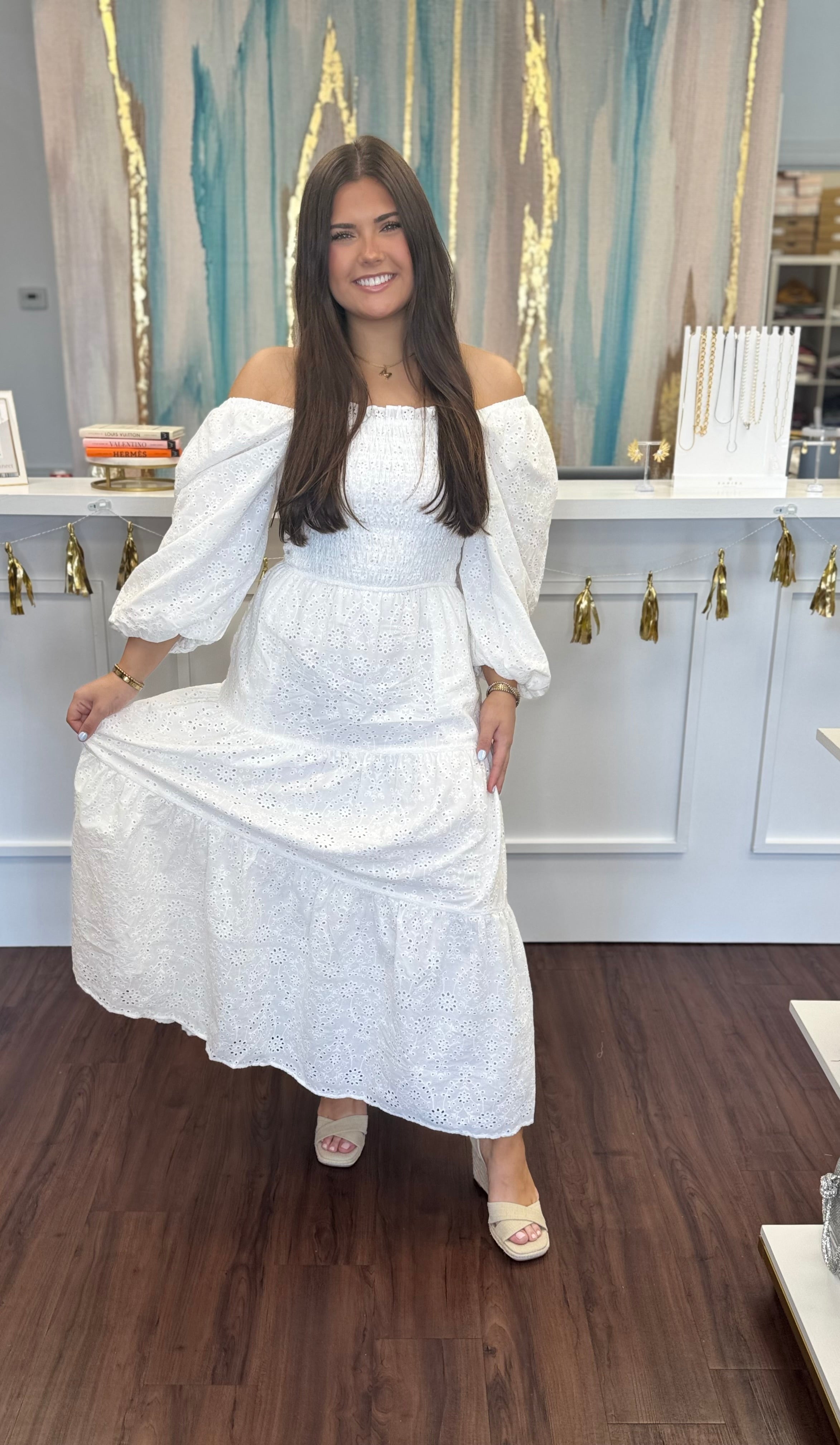 Eyelit Bow Back Maxi