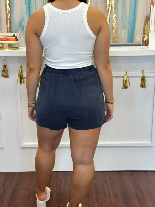 Heritage Pleated Front Elastic Back Linen Short