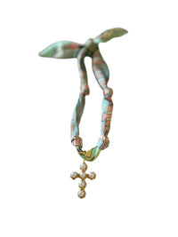 Scarf Necklace with Charm
