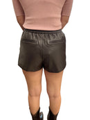 Brown Faux Leather Shorts