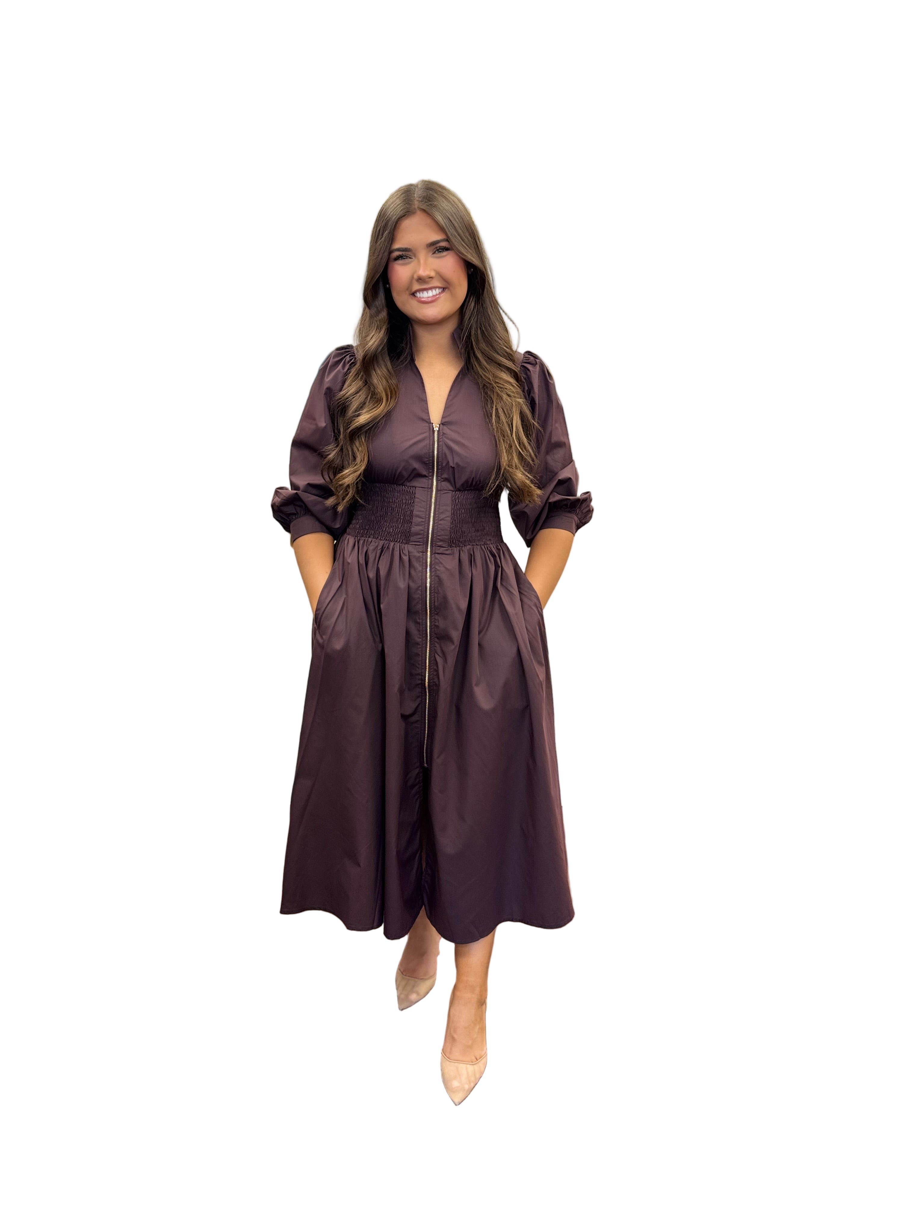 Cinched Waist Midi