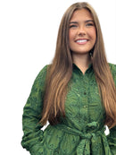 Serane Embroidered Lace Shirt Dress
