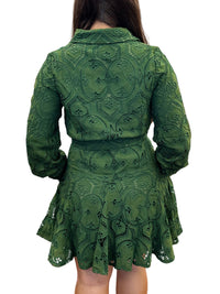 Serane Embroidered Lace Shirt Dress