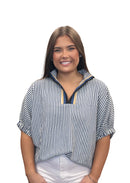 Navy Stripe Top