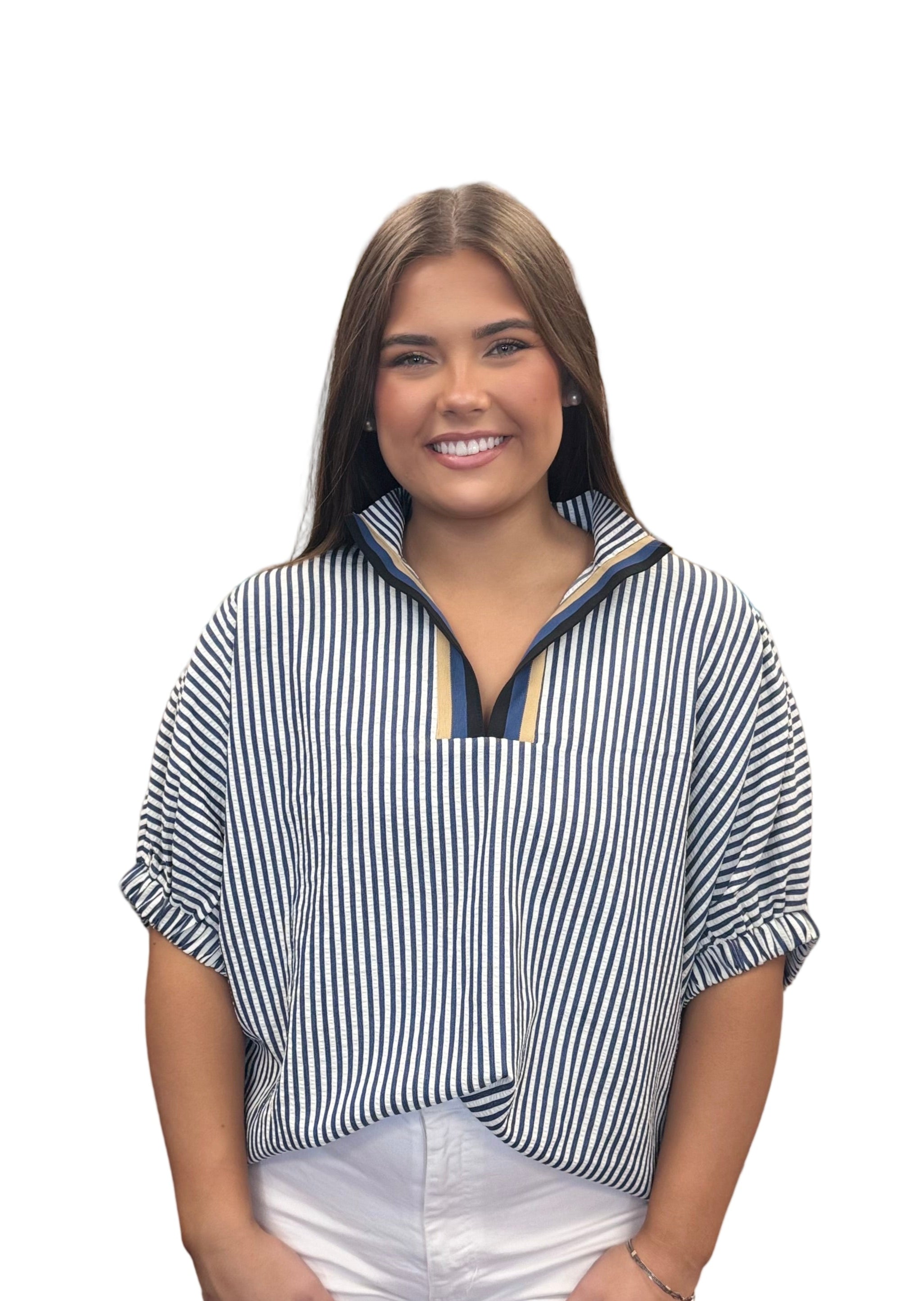 Navy Stripe Top