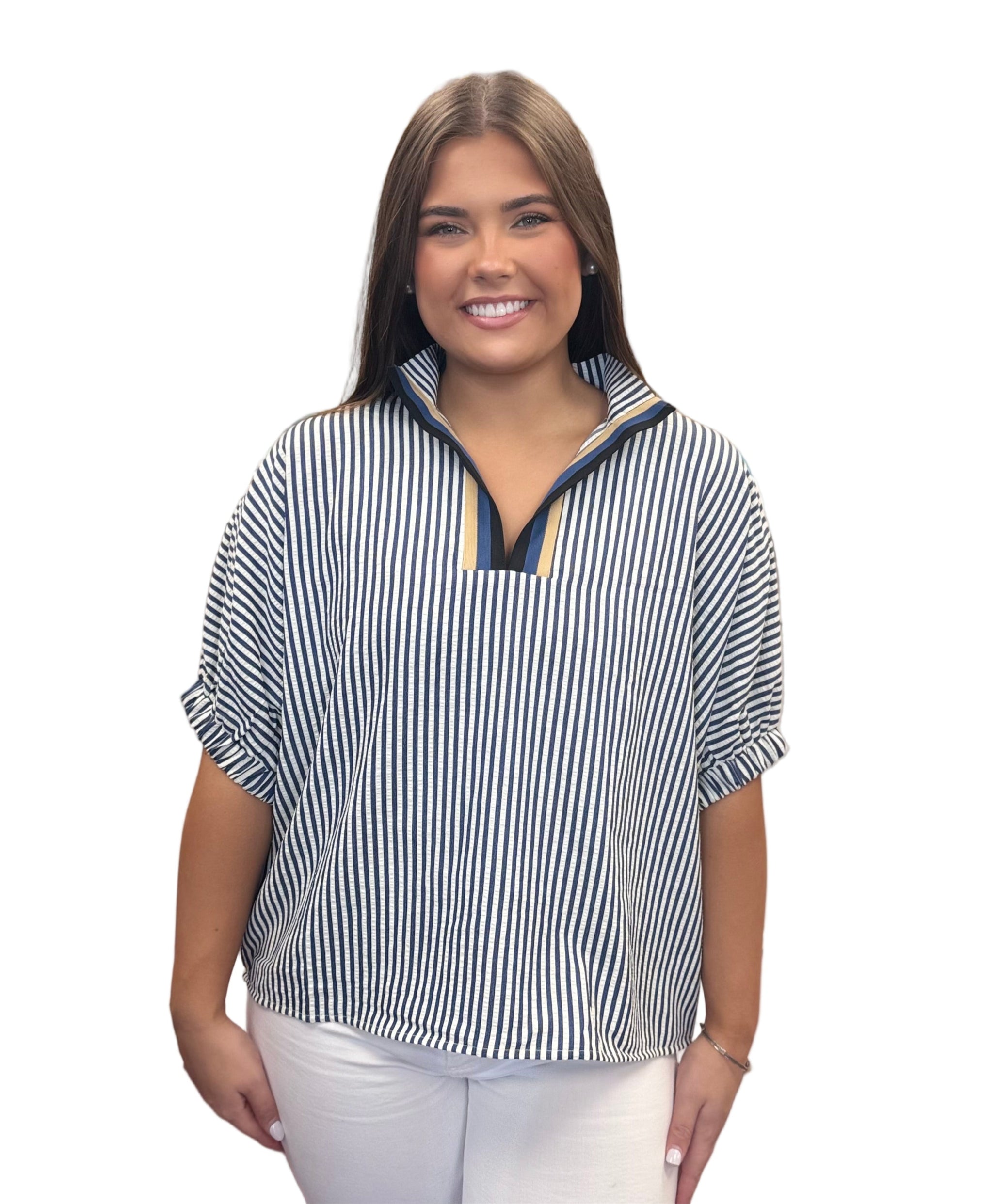 Navy Stripe Top