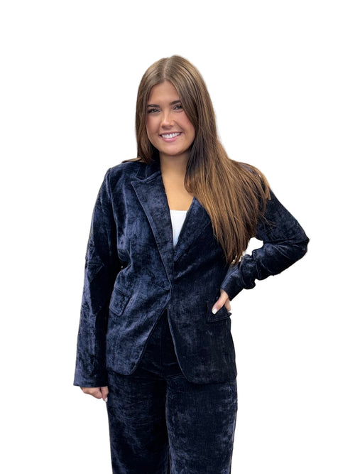 Velvet Avenue Tailored Single Button Blazer | Matching Set
