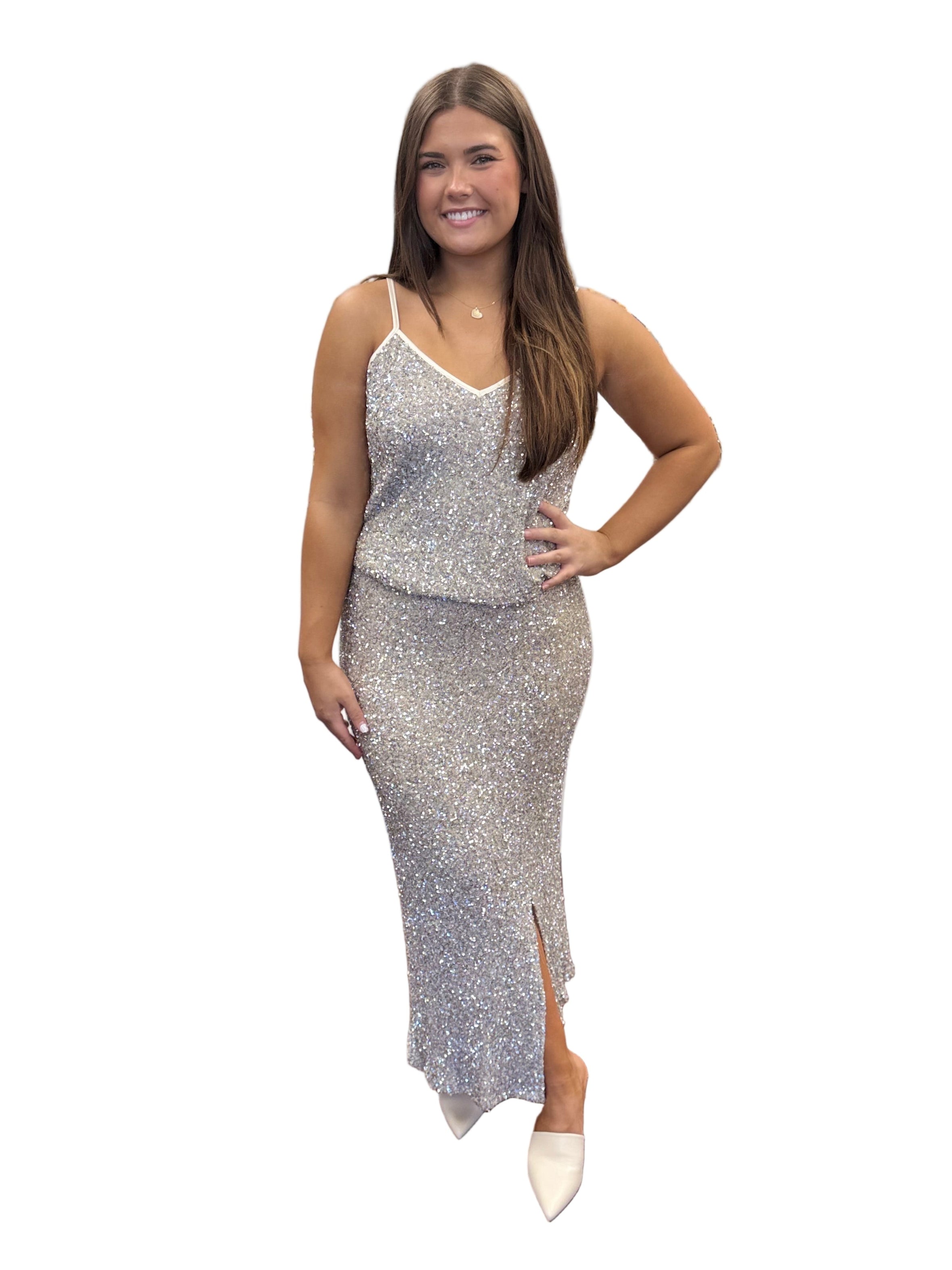 Luster Sequin Maxi Skirt