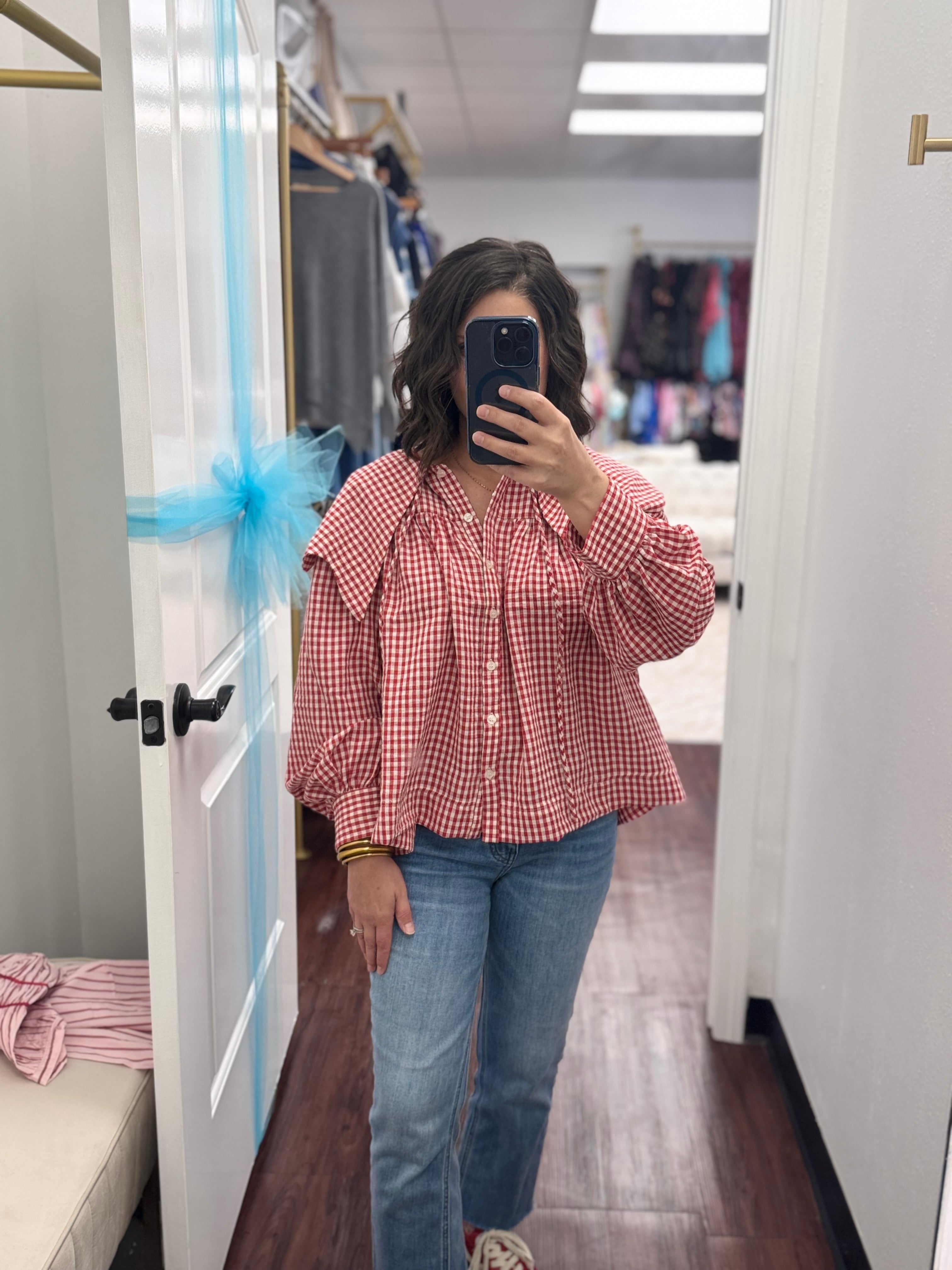 Red Gingham Top