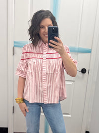 Stripe Button Down Top