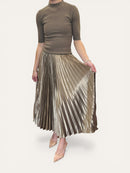 Sunburst Pleated Skirt- Mocha