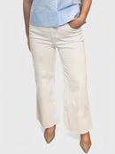Meg HR Fab AB Wide Leg- Optic White
