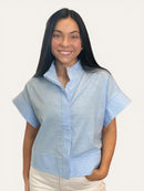 Chambray Short Sleeve Top | Adore Boutique women's clothing & accessories