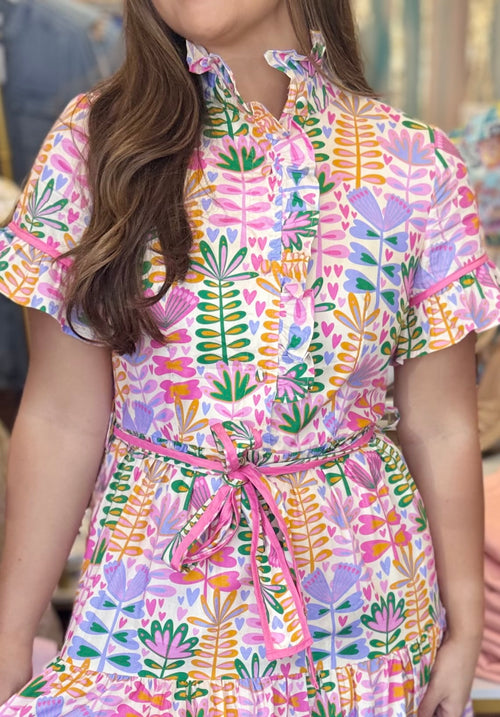 Lena Petal Parade Floral Poplin Maxi Dress