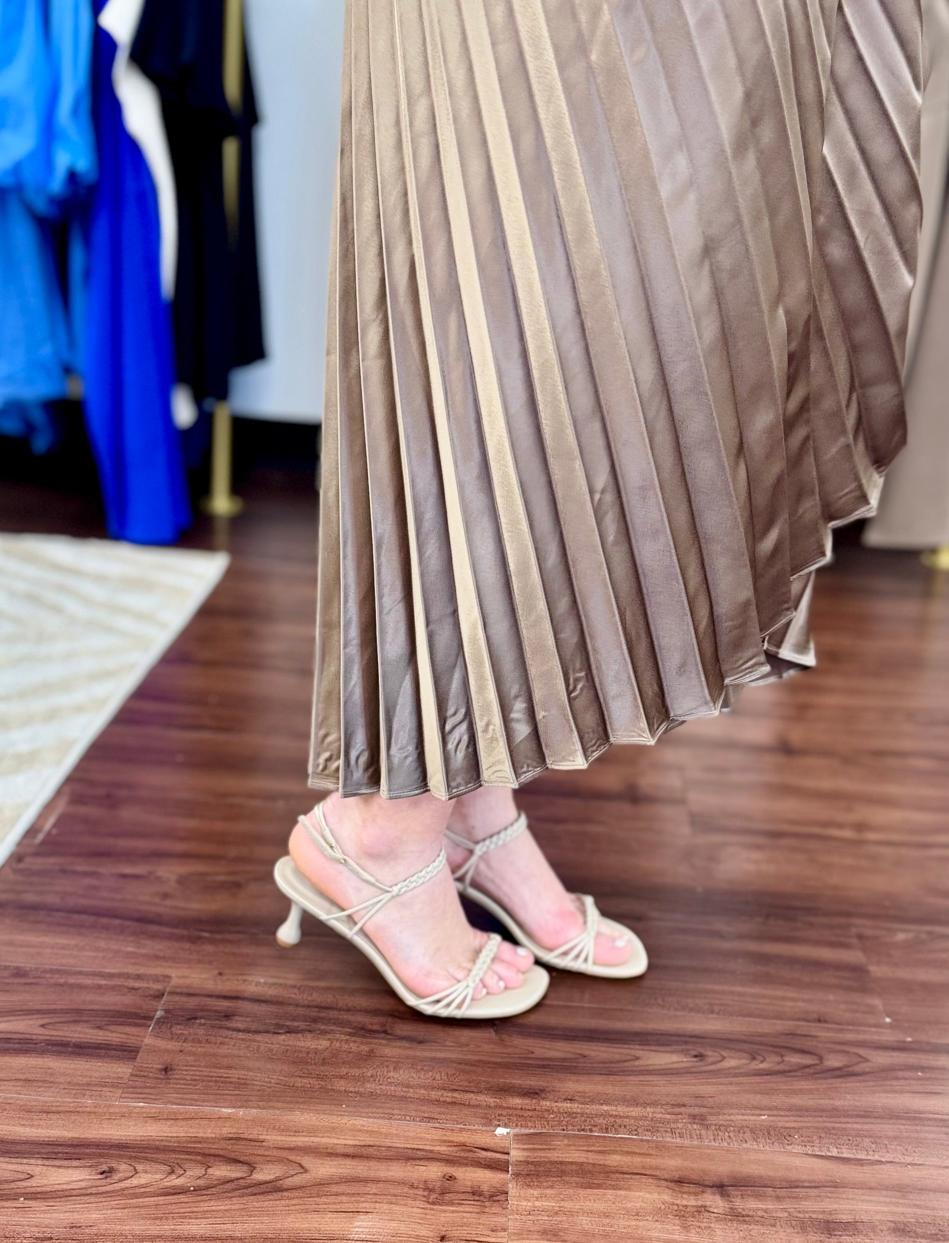 Delia Braided Strap Kitten Heel Sandal