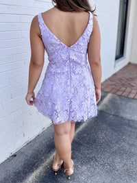 Marleigh Lavender Lace Mini Dress