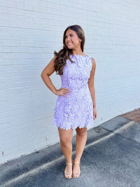 Marleigh Lavender Lace Mini Dress
