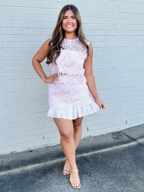 Zoey Pink Lace Top