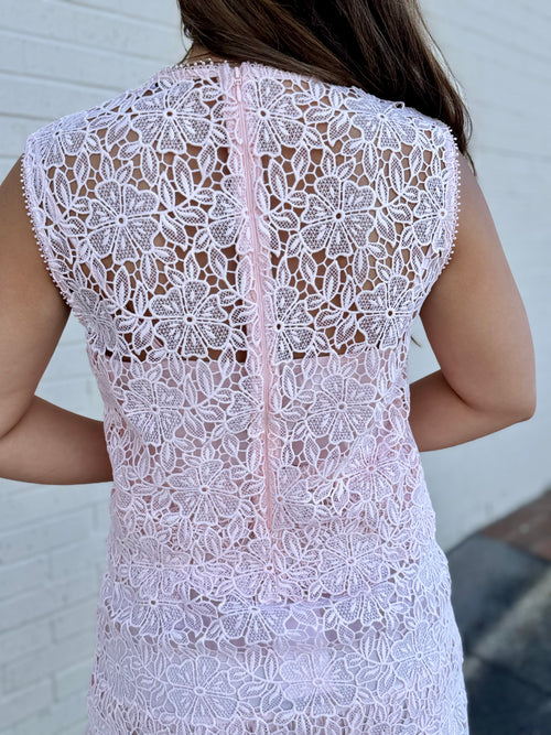 Zoey Pink Lace Top