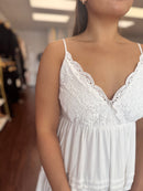 Myka White Lace Midi Dress