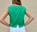 Green Roamer Overlap Wrap Top