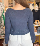 Navy Bell Sleeve Sweater