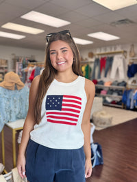American Flag Sweater Tank