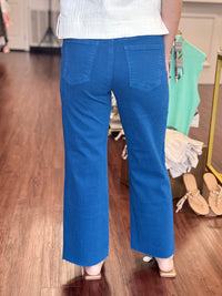 Charlotte High Rise Wide Leg Jeans in Sapphire Blue