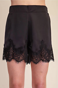 Satin Short With Lace Detail