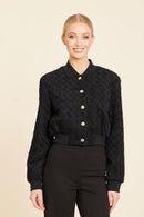 Black Faux Suede Braided Bomber Jacket