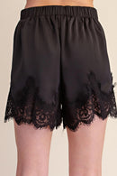 Satin Short With Lace Detail