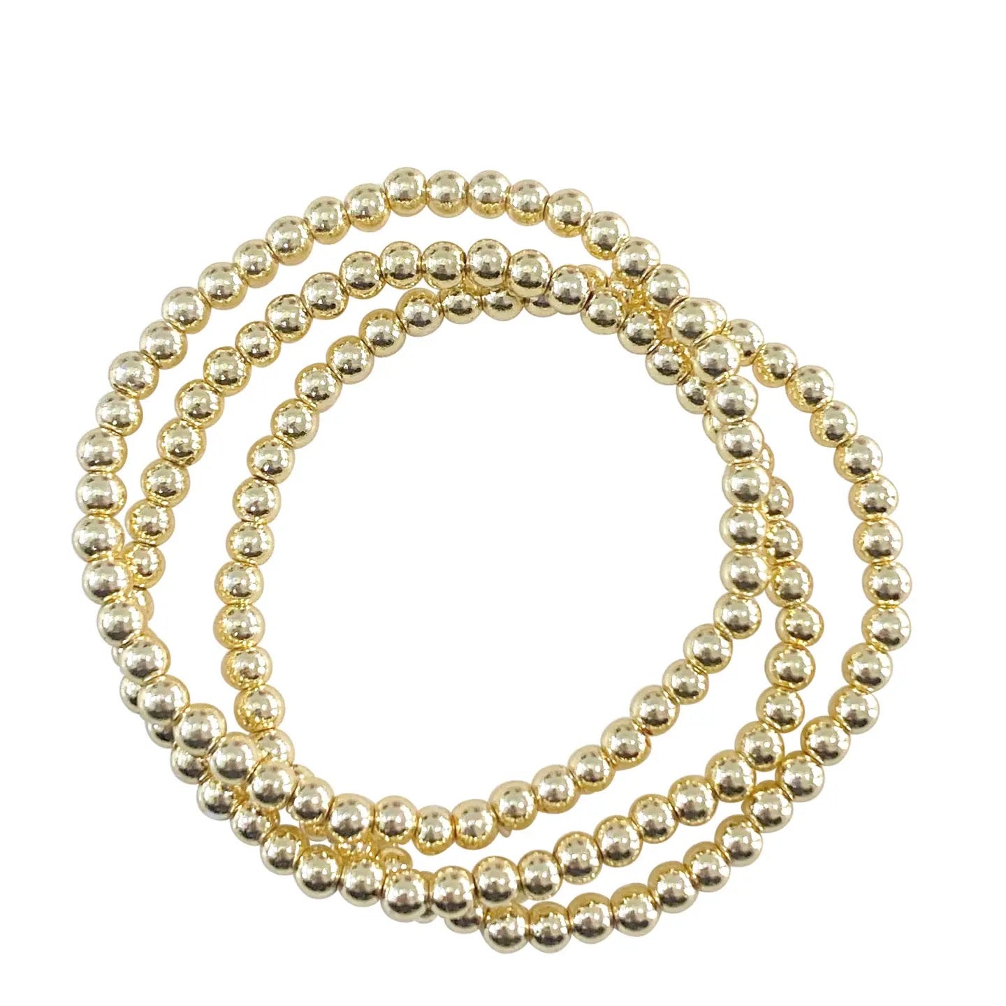 Large Gold Beaded Bracelet