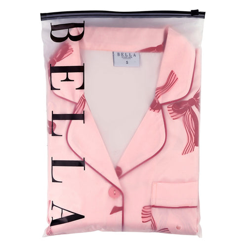 Ruffle Satin Pajama Set with Velvet Waistband Ties